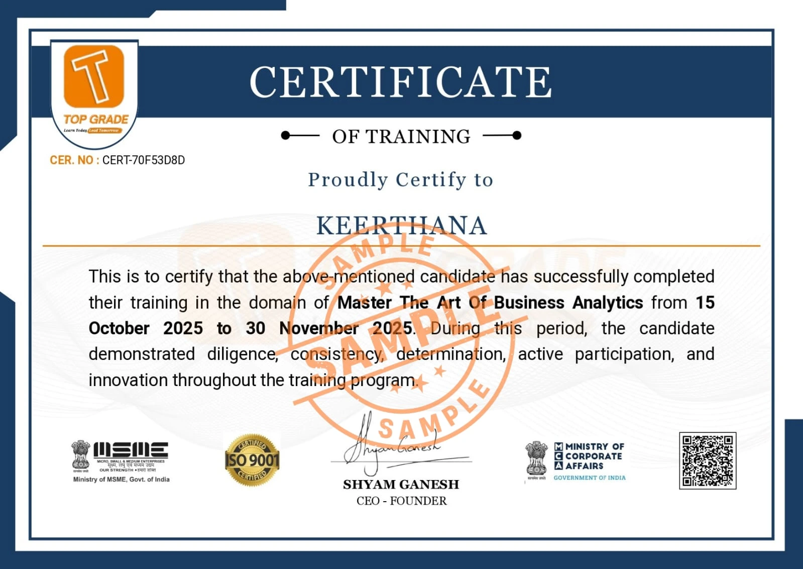 Certificate Training